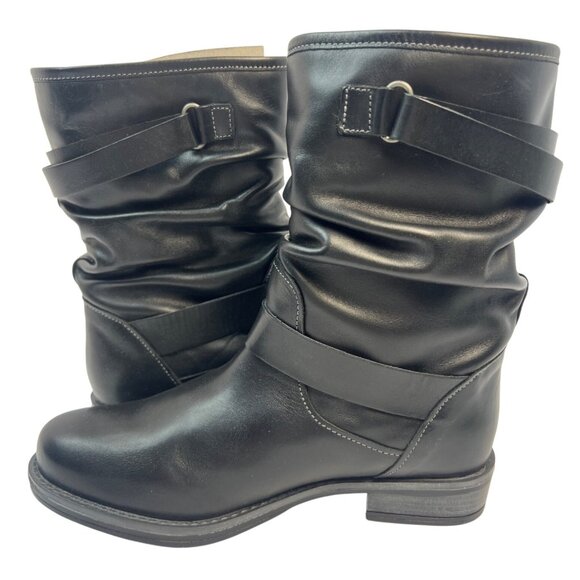 Eric Michael Womens Black Leather Pull On Moto Laguna Boot Size EU 38 - Picture 2 of 9